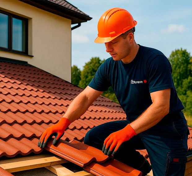 Монтаж кровли из натуральной черепицы в Шагонаре