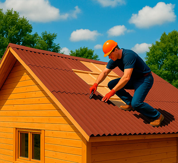 Монтаж кровли из ондулина в Шагонаре