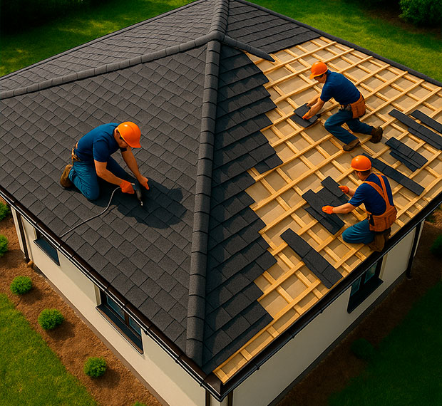 Монтаж четырехскатной крыши в Шагонаре